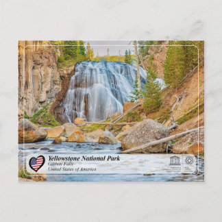 Yellowstone Nationalpark - Gibbon Falls Postkarte