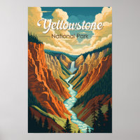 Yellowstone-Nationalpark Grand Canyon Retro-Art