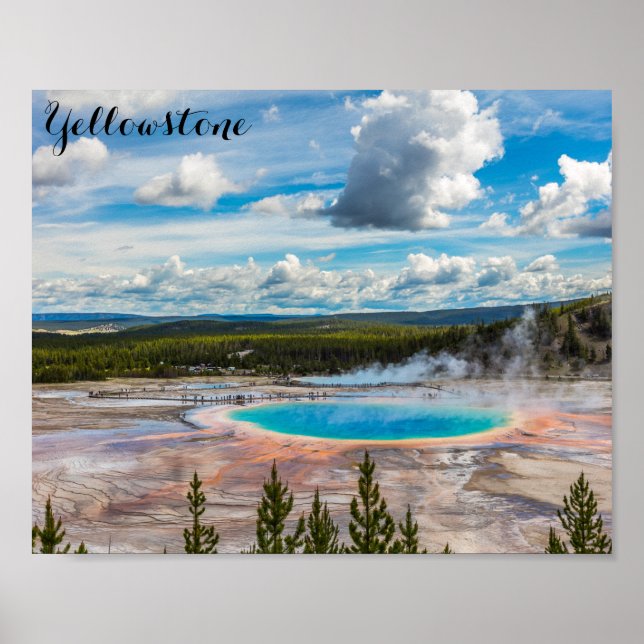 Yellowstone Nationalpark Grand Prisma Spring Poster (Vorne)
