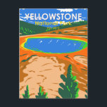 Yellowstone Nationalpark Grand Prisma Spring Postkarte<br><div class="desc">Yellowstone Wald Vektorgrafik Design. Der Park verfügt über dramatische Schluchten,  alpine Flüsse,  üppige Wälder,  heiße Quellen und wilde Geysire,  einschließlich seiner berühmtesten,  Alten Treue.</div>