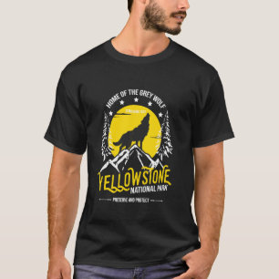 Yellowstone Nationalpark Grauwolf Wandern & Campin T-Shirt