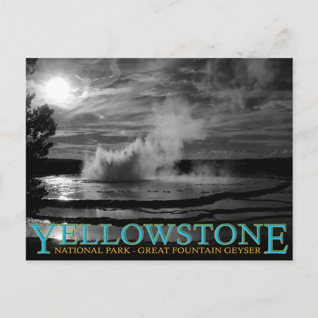Yellowstone Nationalpark Große Fontäne Geyser Postkarte (Vorderseite)