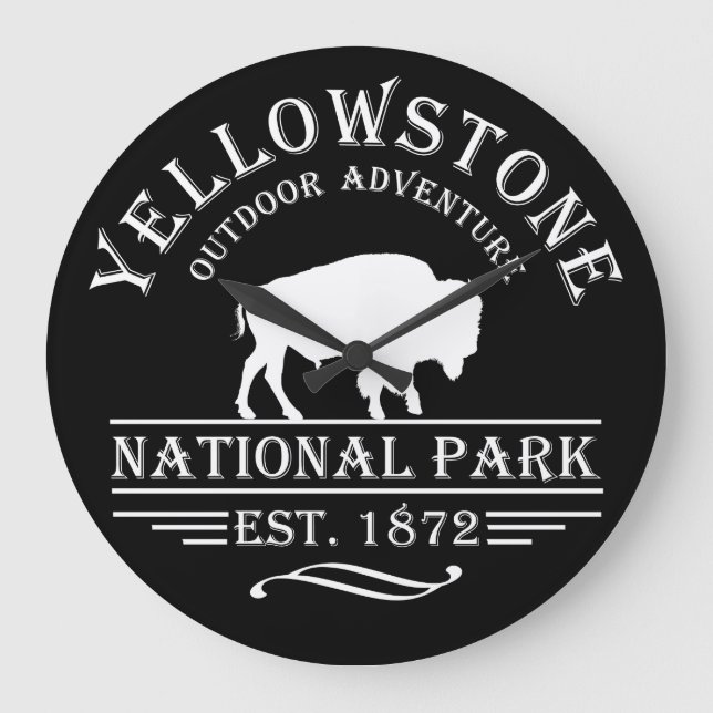 Yellowstone Nationalpark Große Wanduhr (Vorderseite)