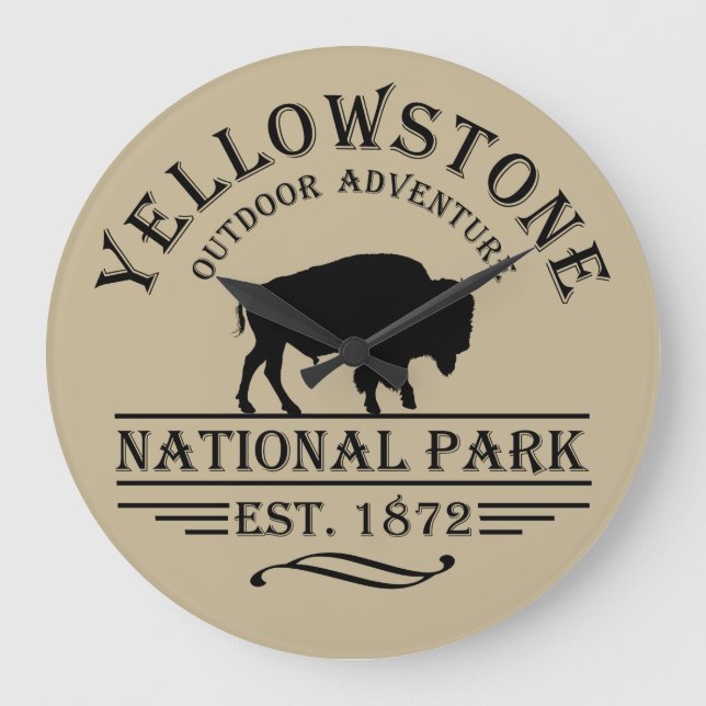 Yellowstone Nationalpark Große Wanduhr (Vorderseite)