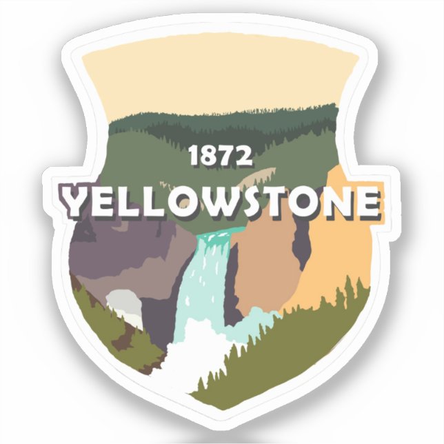 Yellowstone Nationalpark Grosser Vinyl Sticker (Vorderseite)