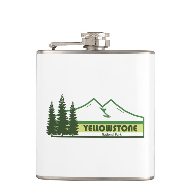 Yellowstone Nationalpark Grüne Streifen Flachmann (Vorderseite)
