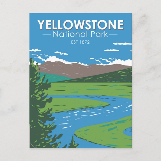 Yellowstone Nationalpark Hayden Tal Vintag Postkarte (Vorderseite)