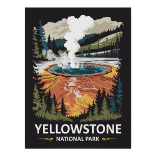 Yellowstone Nationalpark-Heißquelle Poster