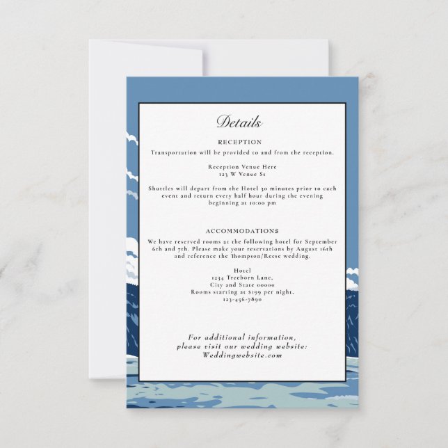 Yellowstone Nationalpark Hochzeiten Details Retro Einladung (Vorderseite)