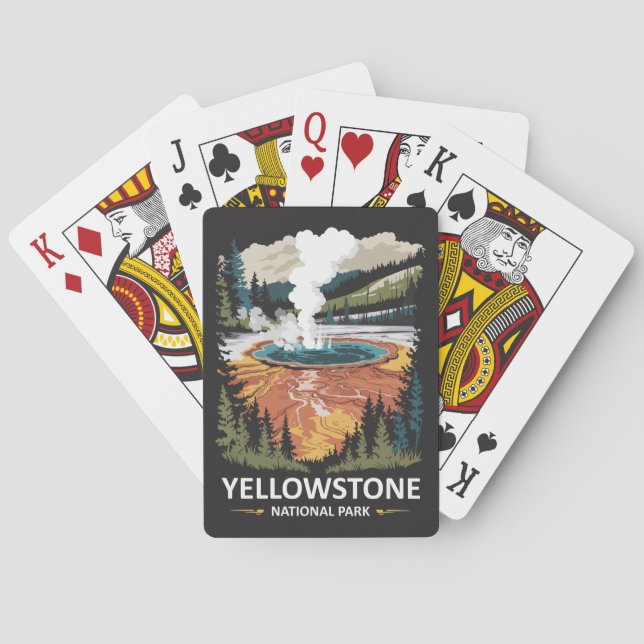 Yellowstone Nationalpark Hot Spring Spielkarten (Rückseite)