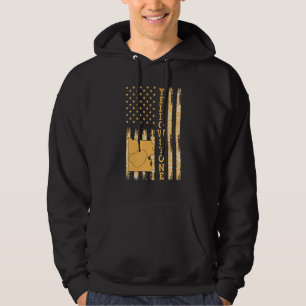Yellowstone Nationalpark Karte Amerika Flagge Hoodie