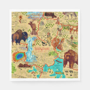 Yellowstone-Nationalpark-Karte Serviette