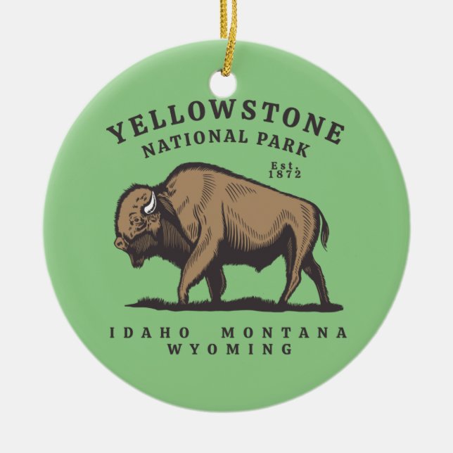 Yellowstone-Nationalpark Keramik Ornament (Vorne)