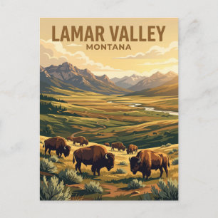 Yellowstone-Nationalpark Lamar Valley Montana Postkarte