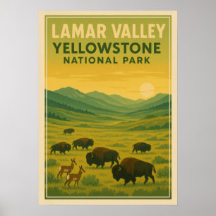 Yellowstone Nationalpark -Lamar Valley V01 Poster