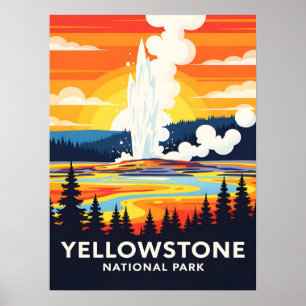 Yellowstone Nationalpark – Lebendiger Geysir Poster
