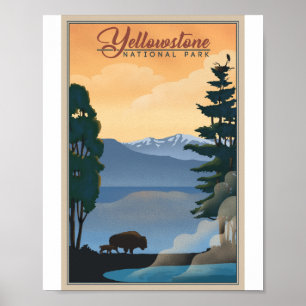Yellowstone Nationalpark Litho-Kunstposter Poster