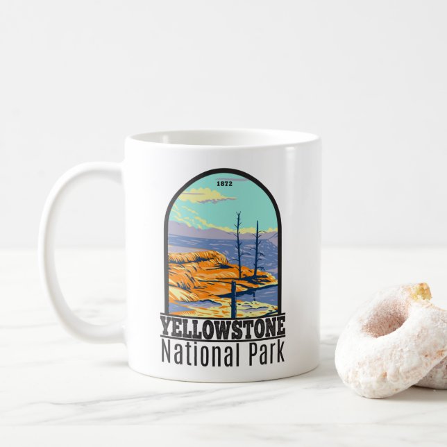 Yellowstone Nationalpark Mammot Hot Springs Kaffeetasse (Mit Donut)