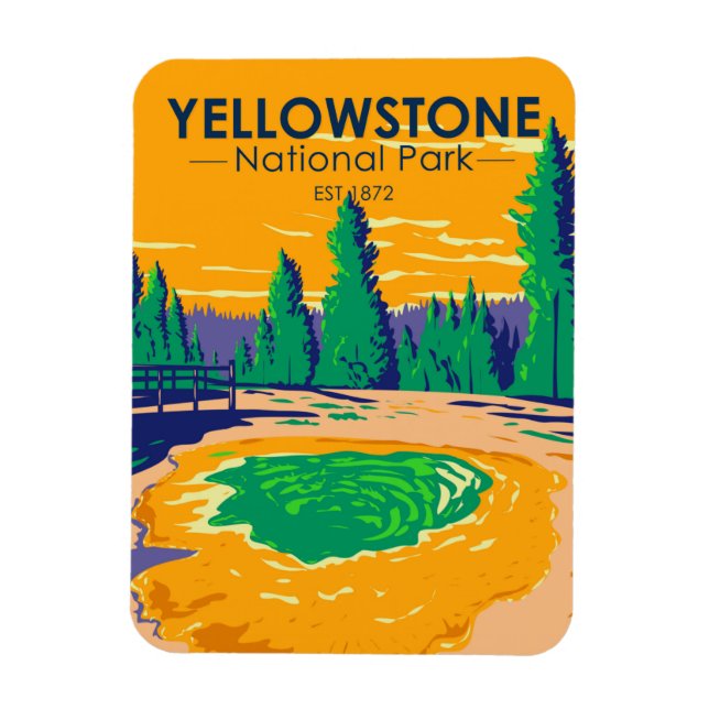 Yellowstone Nationalpark Morgenröte Magnet (Vertikal)
