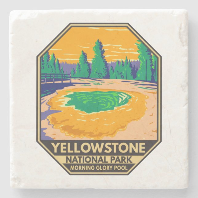 Yellowstone Nationalpark Morgenröte Steinuntersetzer (Vorderseite)