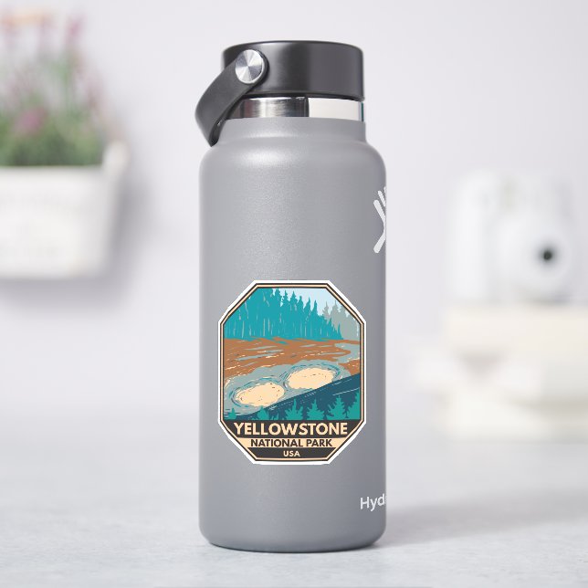 Yellowstone Nationalpark Mud Vulkan Vintag Aufkleber (HydroFlask)