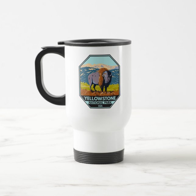 Yellowstone Nationalpark Nordamerikanisches Bison Reisebecher (Links)