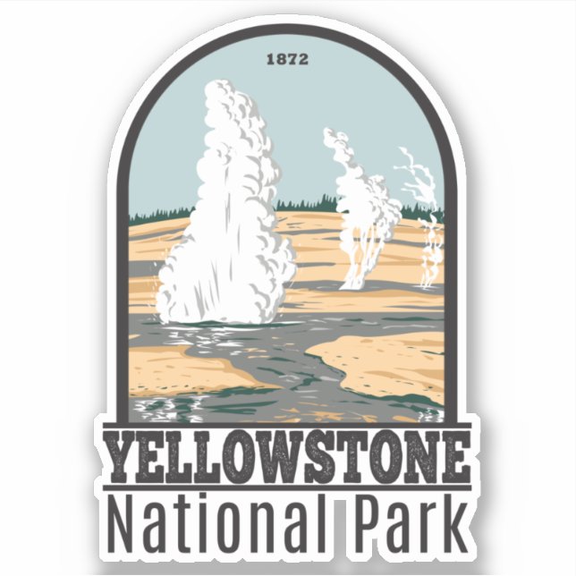 Yellowstone Nationalpark Norris Geyser-Becken Aufkleber (Vorderseite)