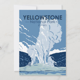 Yellowstone-Nationalpark Old Faithful Vintage Feiertagskarte