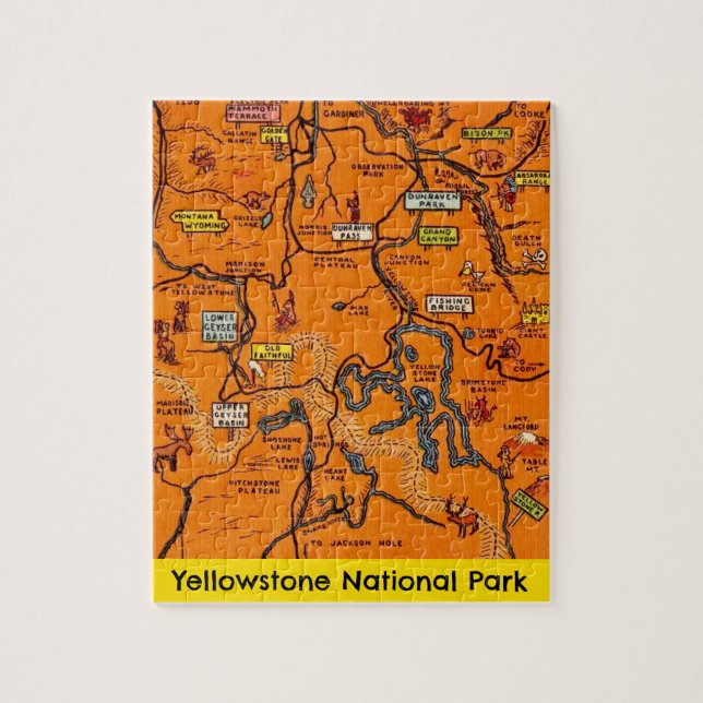 Yellowstone Nationalpark Puzzle (Vertikal)