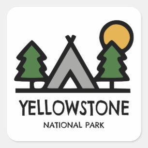 Yellowstone-Nationalpark Quadratischer Aufkleber