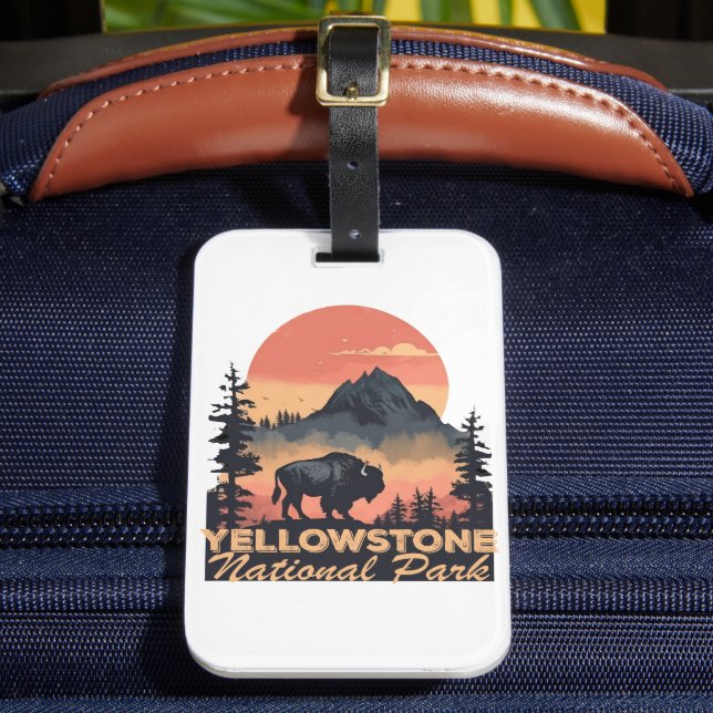 Yellowstone Nationalpark Reisen Gepäckanhänger (Vorderseite Insitu 2)