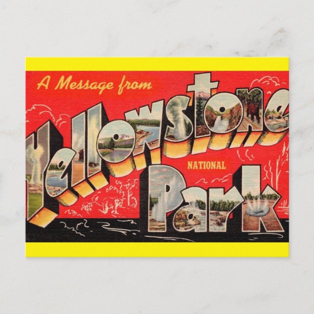 Yellowstone Nationalpark Reisen Postkarte (Vorderseite)