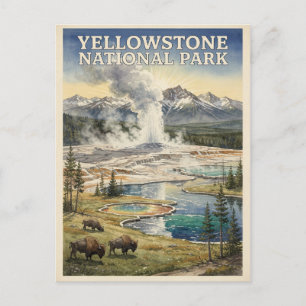 Yellowstone Nationalpark Reisen vintage Postkarte