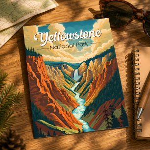 Yellowstone-Nationalpark Retro-Kunst Grand Canyon Postkarte