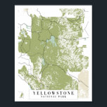 Yellowstone Nationalpark Retro Street Karte Poster<br><div class="desc">Yellowstone Nationalpark Retro Street Karte</div>