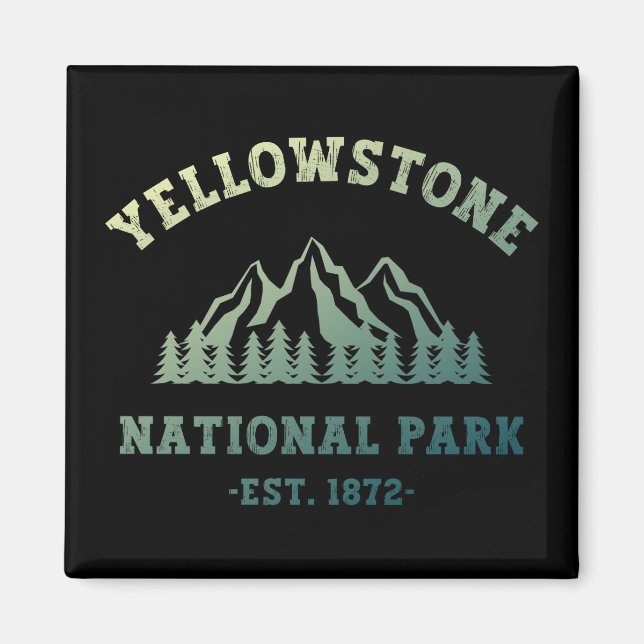 Yellowstone Nationalpark Rodelbahn Camping Magnet (Vorne)