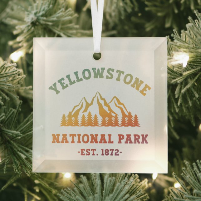 Yellowstone Nationalpark Rodelbahn Camping Ornament Aus Glas (Insitu)