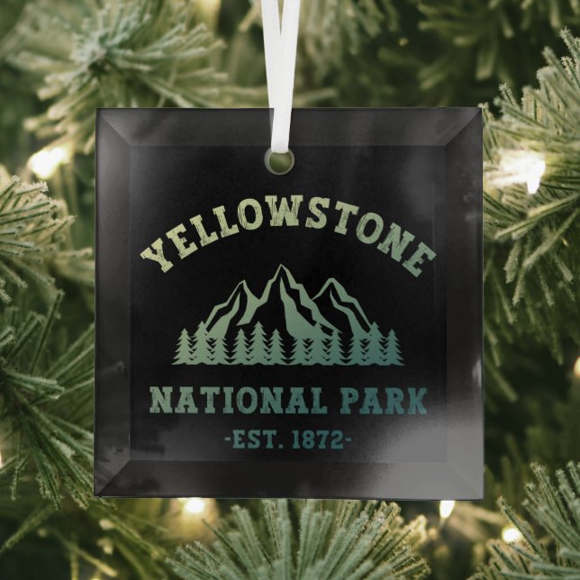Yellowstone Nationalpark Rodelbahn Camping Ornament Aus Glas (Insitu)