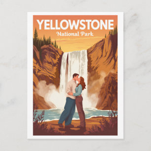 Yellowstone-Nationalpark, romantisches Paar Postkarte
