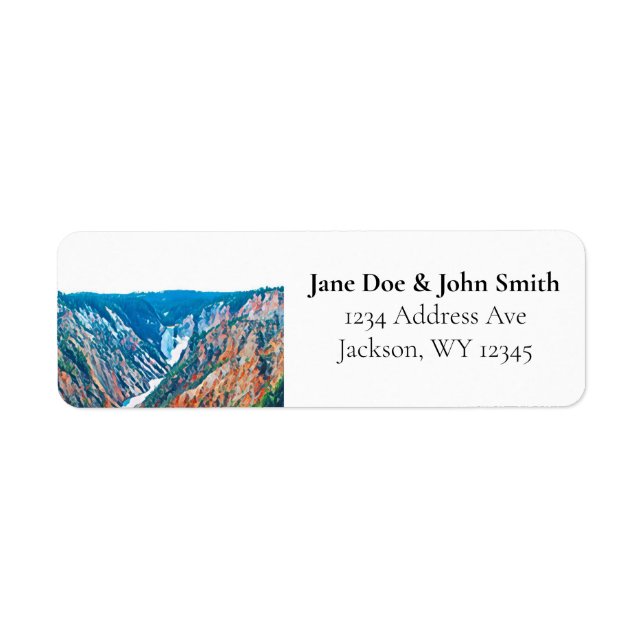 Yellowstone Nationalpark-Rücksendeadressen-Aufkleb (Vorne)