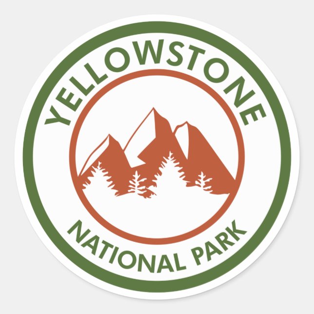 Yellowstone-Nationalpark Runder Aufkleber (Vorderseite)