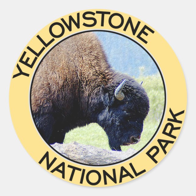 Yellowstone-Nationalpark Runder Aufkleber (Vorderseite)