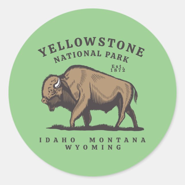 Yellowstone-Nationalpark Runder Aufkleber (Vorderseite)