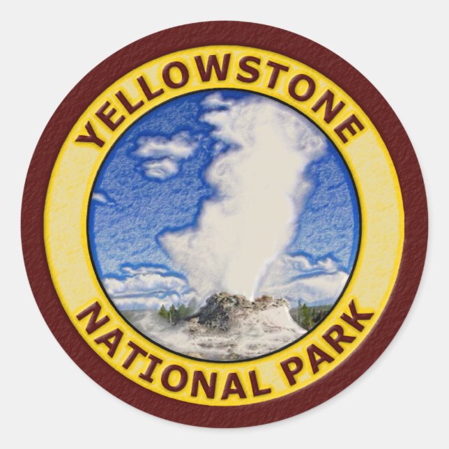 Yellowstone-Nationalpark Runder Aufkleber (Vorderseite)