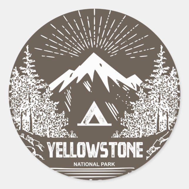 Yellowstone-Nationalpark Runder Aufkleber (Vorderseite)