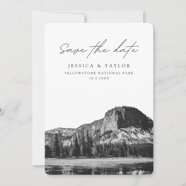 Yellowstone Nationalpark Save the Date Wedding Einladung (Vorderseite)