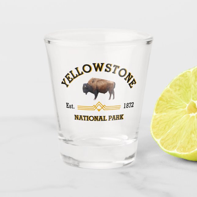 Yellowstone Nationalpark Showglass Schnapsglas (Vorderseite)