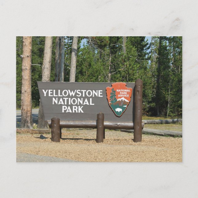 Yellowstone Nationalpark, signe, Wyoming, U.S. Postkarte (Vorderseite)