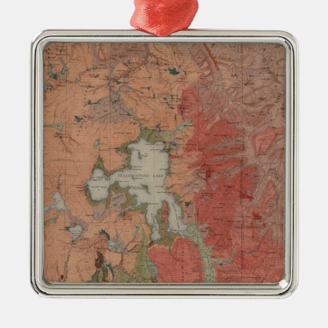 Yellowstone Nationalpark Silbernes Ornament (Vorne)