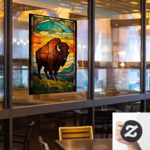 Yellowstone-Nationalpark Sonnenaufgang Bison Kunst Fensteraufkleber
